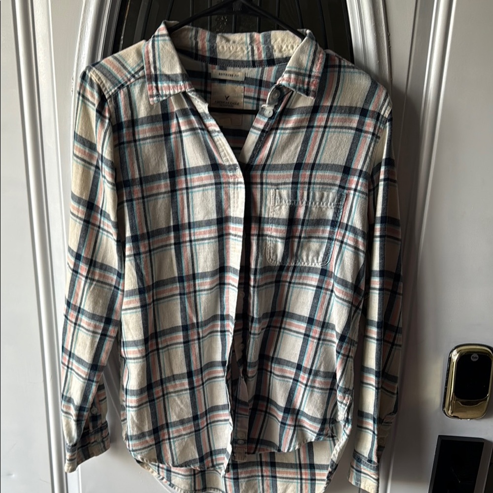 Plaid Button-Up Shirt